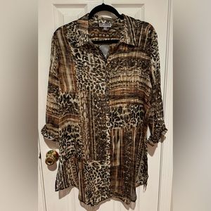 NWT | Size L | JM Collection | Sheer Blouse